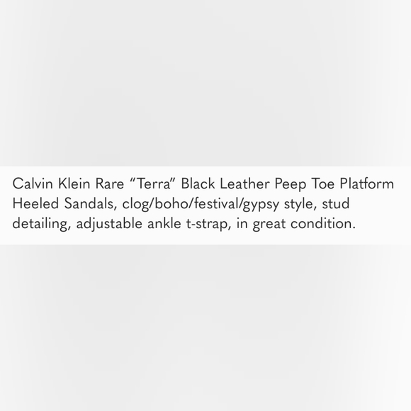 Calvin Klein “Terra” Leather Peep Toe Platforms - Picture 10 of 10